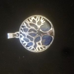 New Lapis Lazuli Silver Wrapped Tree of Life Pendant.
